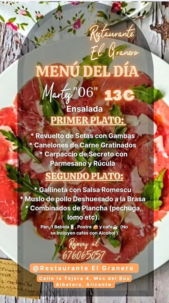Menu_El Granero de la Tejera_Albatera_image_2
