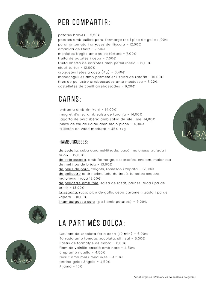 Menu_La Saka d'Ullastret - Bar social_Ullastret_image_1