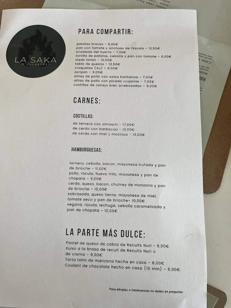 Menu_La Saka d'Ullastret - Bar social_Ullastret_image_2