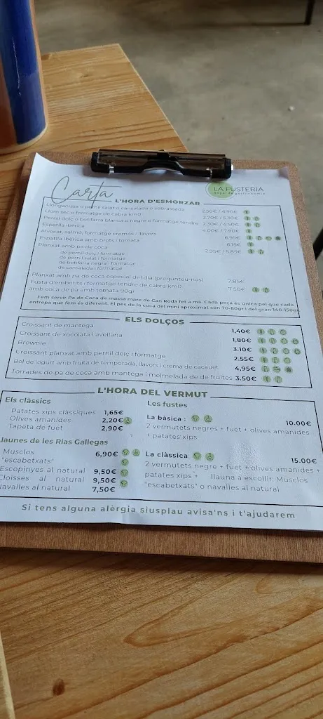 Menu_La fusteria Ullastret_Ullastret_image_2