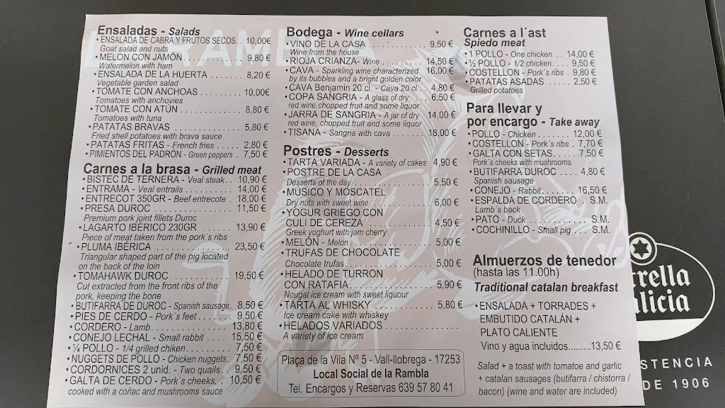 Menu_Local Social la Rambla_Vall-llobrega_image_1