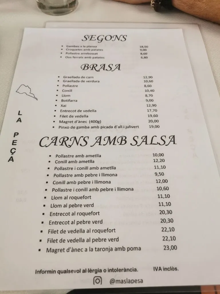 Menü_Restaurant Mas La Peça_Vall de Bianya La_Bild_3