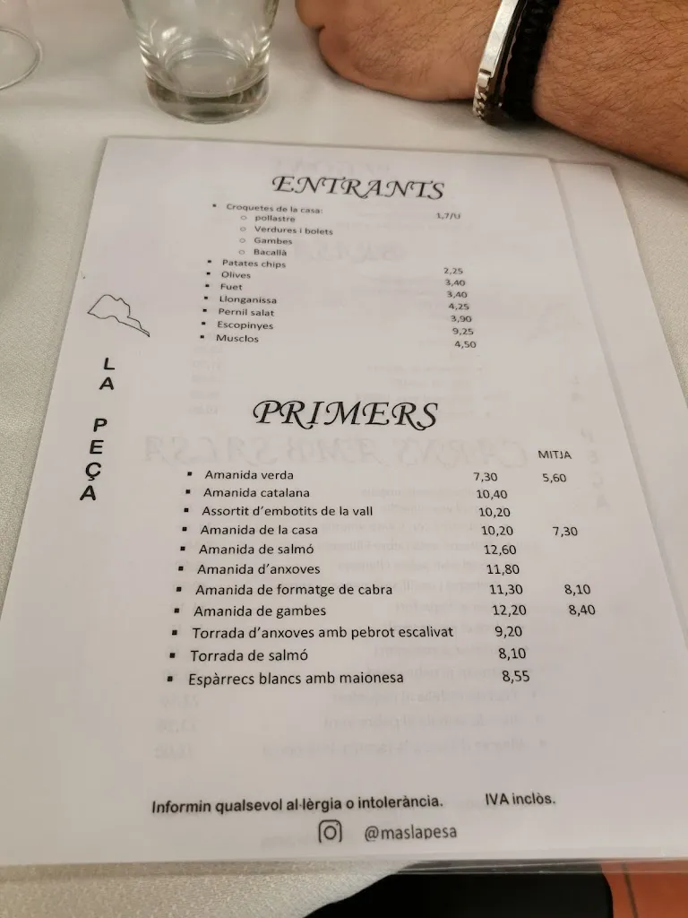 Menü_Restaurant Mas La Peça_Vall de Bianya La_Bild_4