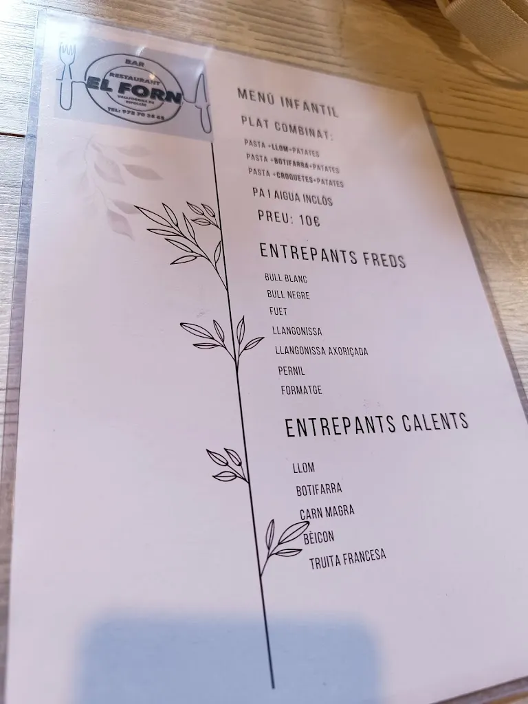 Menu_Restaurant · Cafeteria El Forn_Vallfogona de Ripollès_image_1