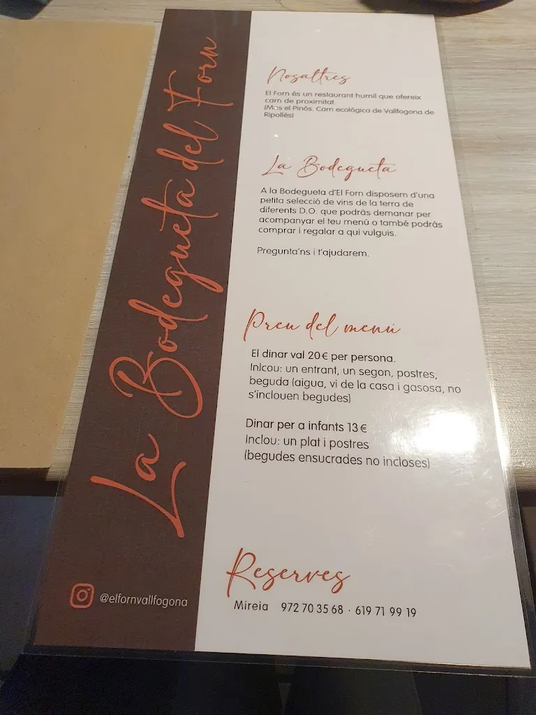 Menu_Restaurant · Cafeteria El Forn_Vallfogona de Ripollès_image_4