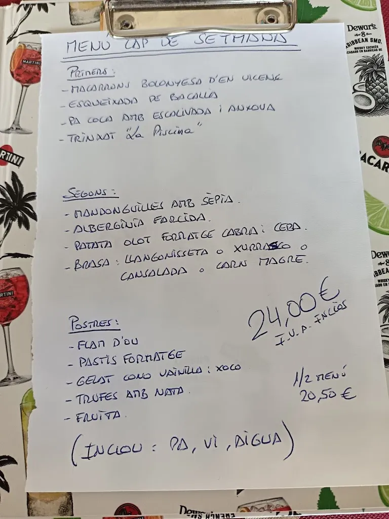 Menu_Bar restaurant La Piscina_Vallfogona de Ripollès_image_1