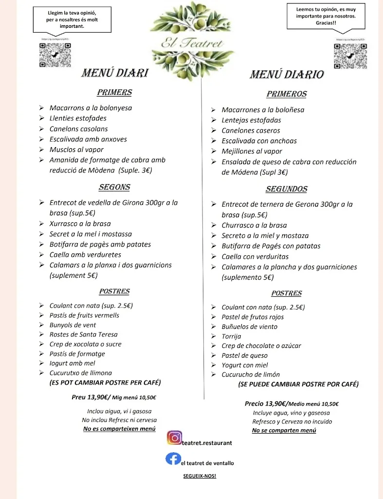 Menu_El Teatret de Ventalló_Ventalló_image_1