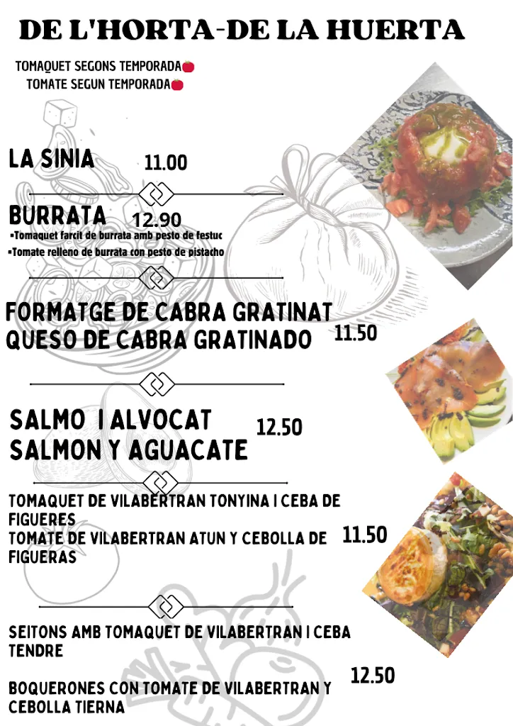Menu_Restaurant Bar La Sínia - Cafeteria_Vilabertran_immagine_4