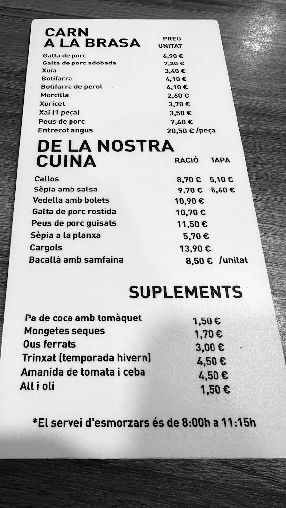 Menu_Restaurant Can Parera_Viladamat_immagine_1