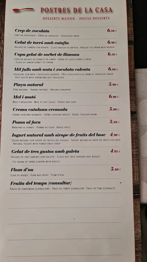 Menü_Restaurant Mesón del Lleó_Viladamat_Bild_4