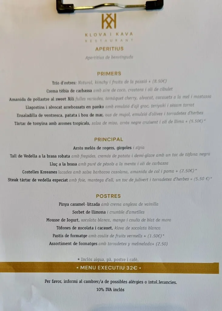 Menu_Klova i Kava Restaurant_Viladamat_immagine_1