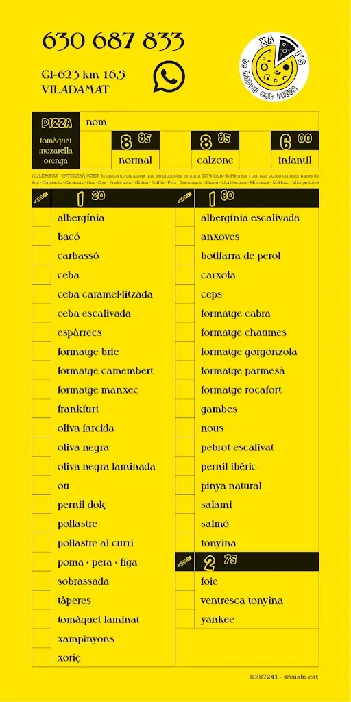 Menu_Xavi’s pizzeria_Viladamat_immagine_1