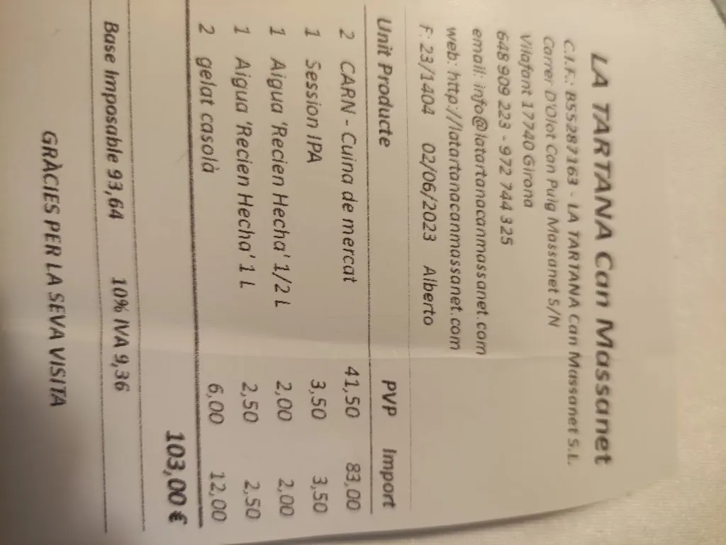 Menu_La Tartana Can Massanet_Vilafant_image_2