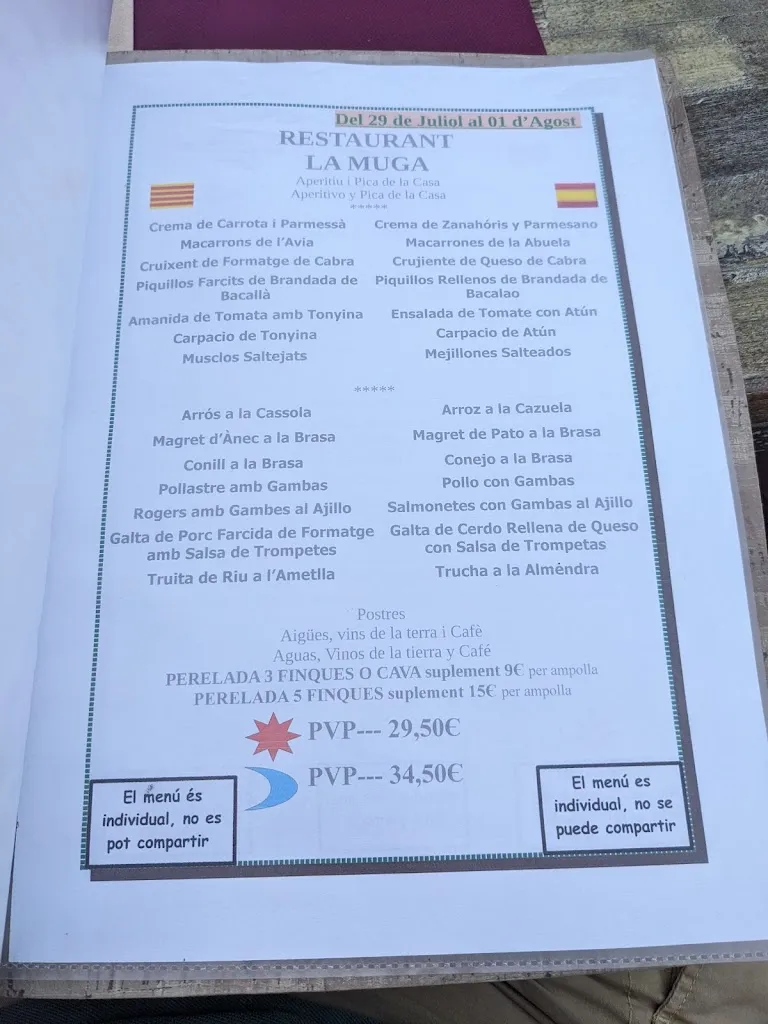 Menu_Restaurant La Muga_Vilajuïga_image_2