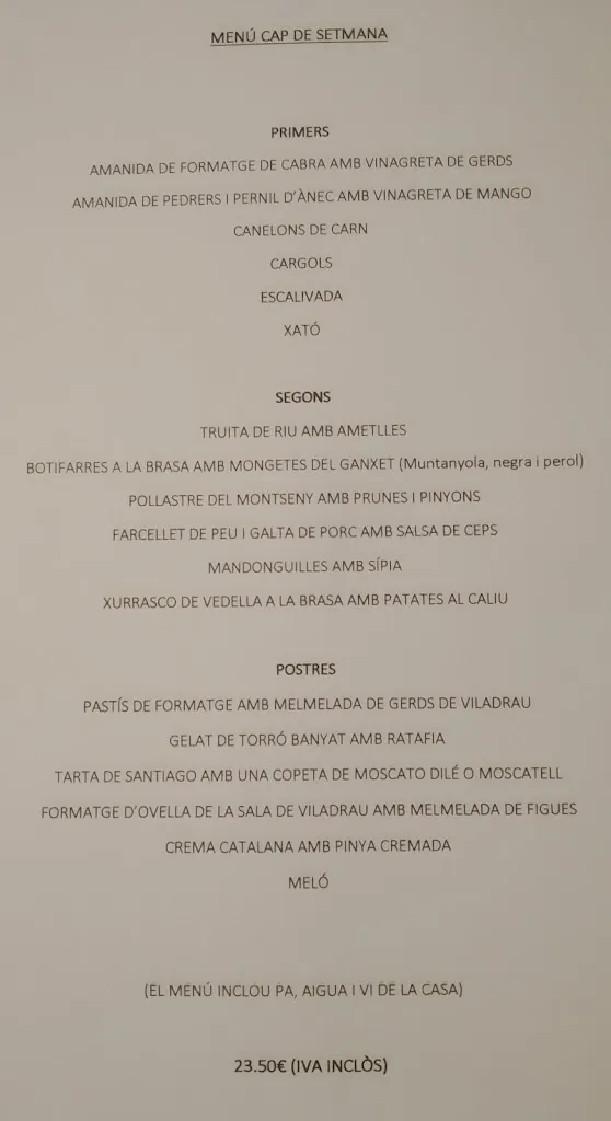 Menu_El Molí de LA BARITA_Viladrau_image_1