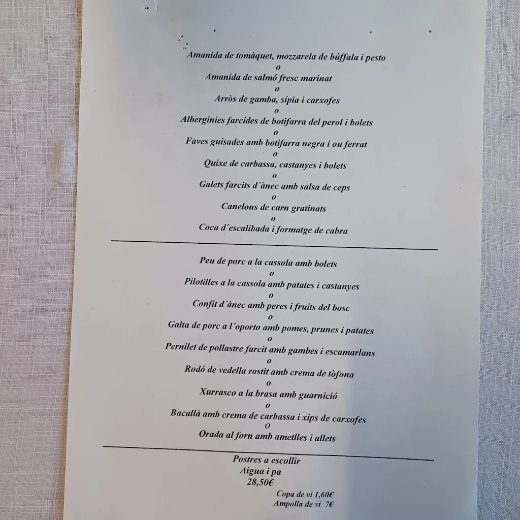 Menu_Hotel Masia del Montseny_Viladrau_image_2