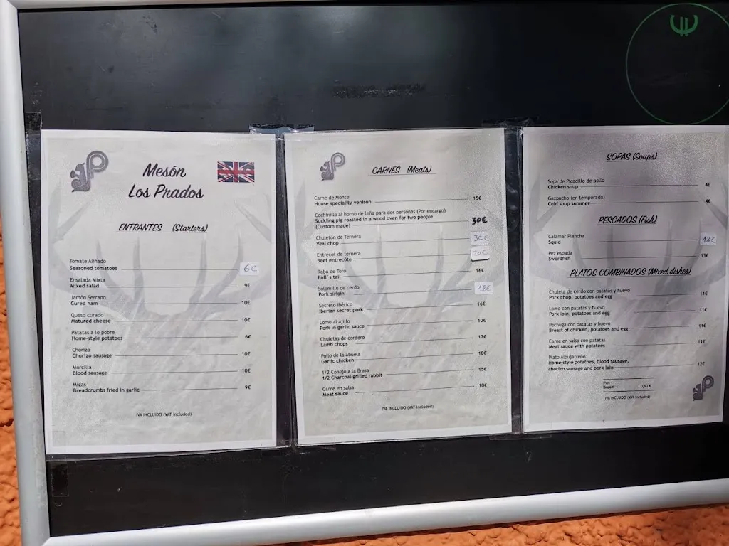 Menü_Meson Los Prados_Albuñuelas_Bild_1