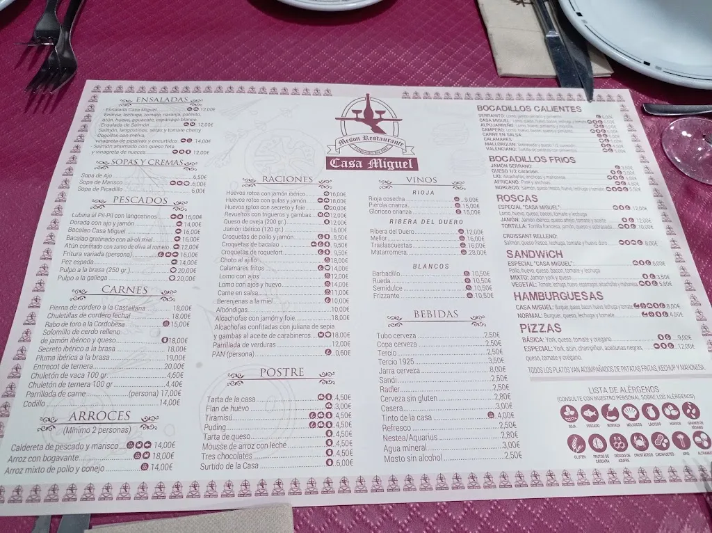 Menü_Restaurante Casa Miguel_Alfacar_Bild_2