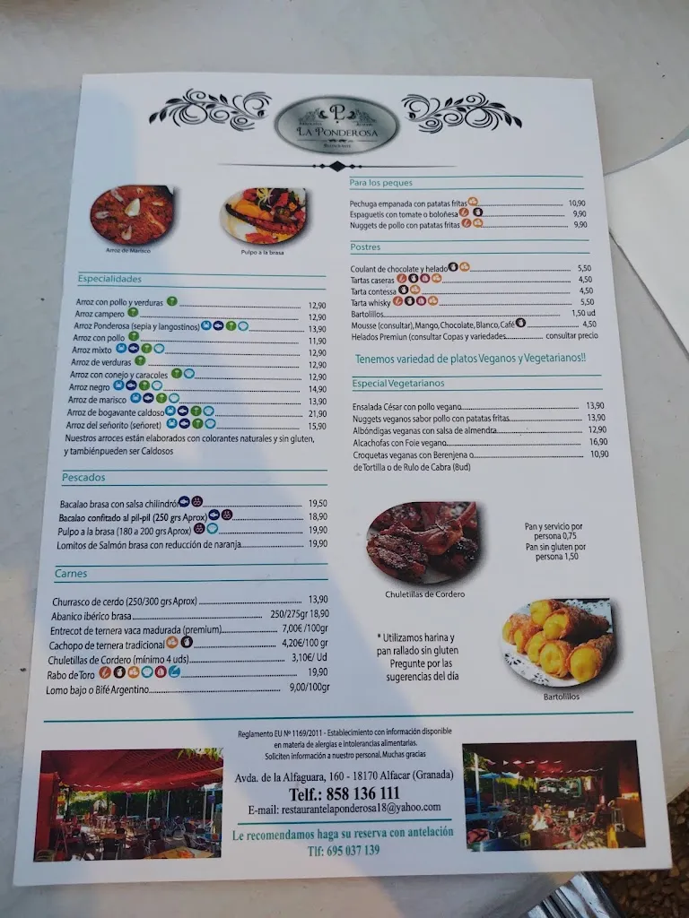 Menu_LA PONDEROSA. Restaurante Asador Arrocería_Alfacar_image_3