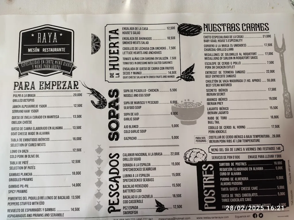 Menu_MESÓN RESTAURANTE RAYA_Alhama de Granada_image_1