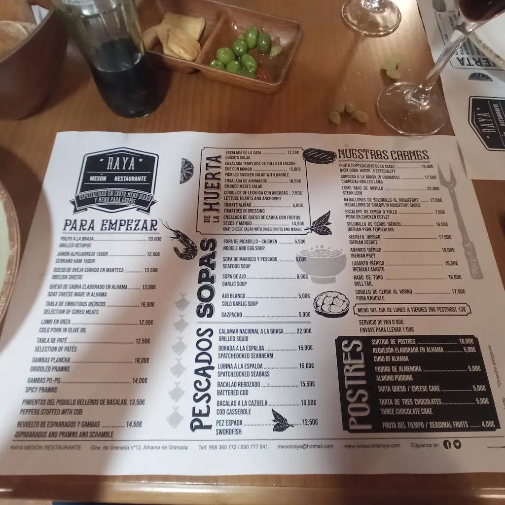 Menu_MESÓN RESTAURANTE RAYA_Alhama de Granada_image_3