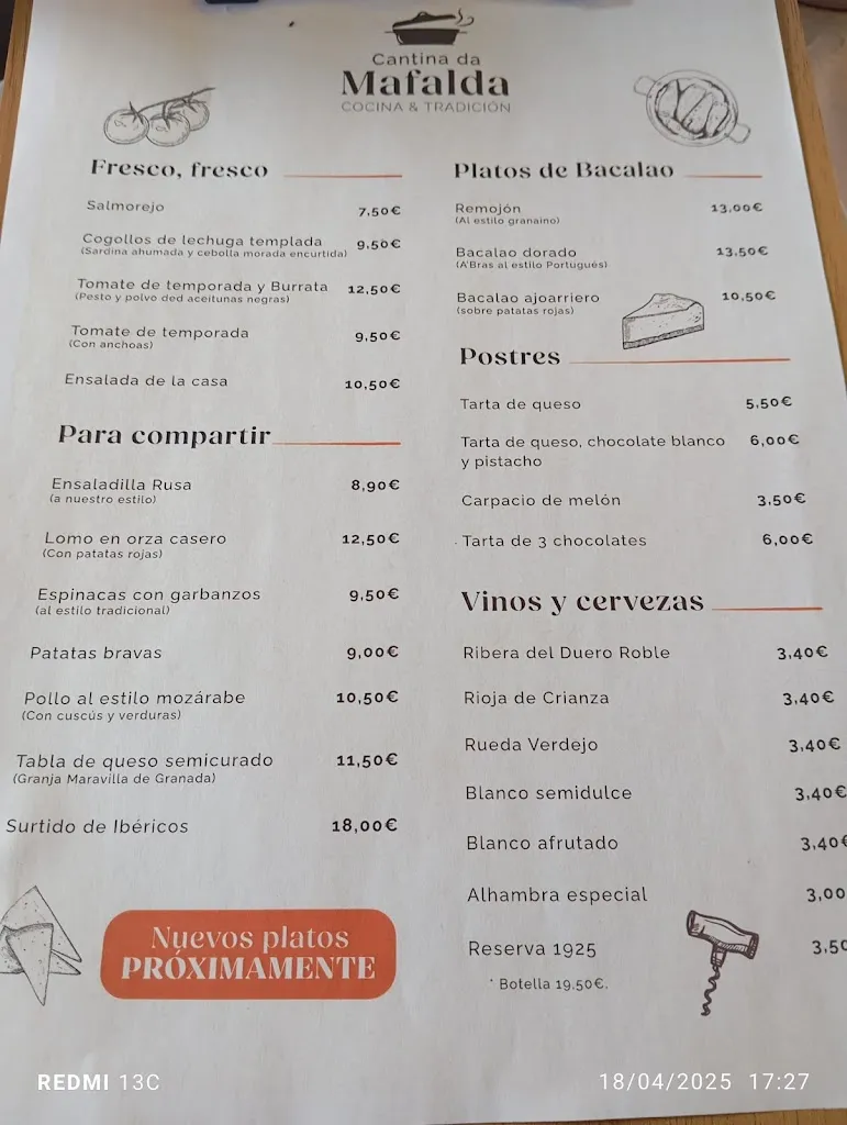 Menu_Cantina Da Mafalda_Alhendín_image_1