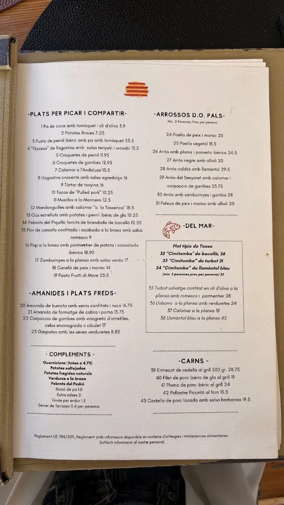 Menu_Restaurant Santa Marta grup el xiringuito_Tossa de Mar_immagine_1