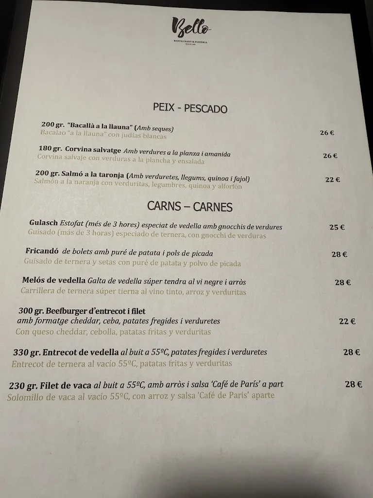 Menu_Restaurant Pizzería Bello_Tossa de Mar_image_1