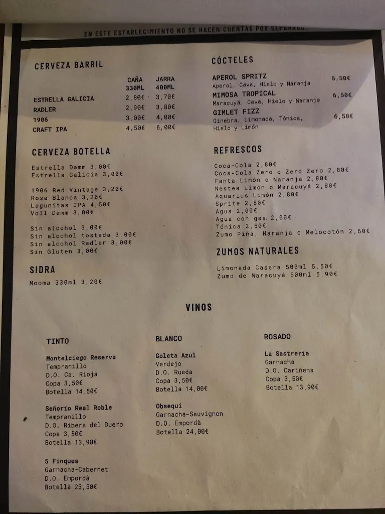 Menu_Bar Bocata's_Tossa de Mar_immagine_1