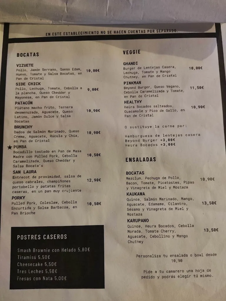 Menu_Bar Bocata's_Tossa de Mar_immagine_2