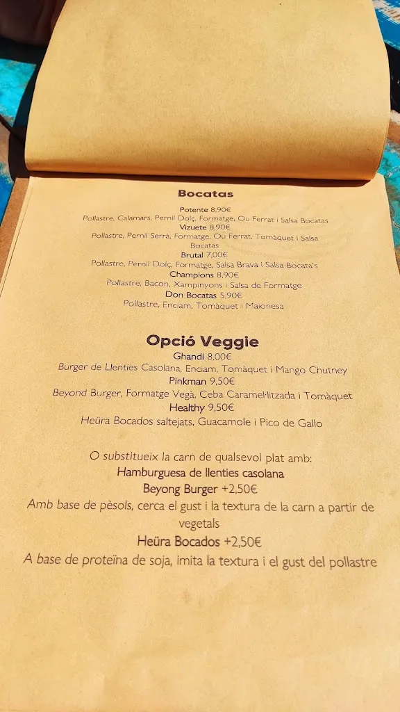Menu_Bar Bocata's_Tossa de Mar_immagine_4