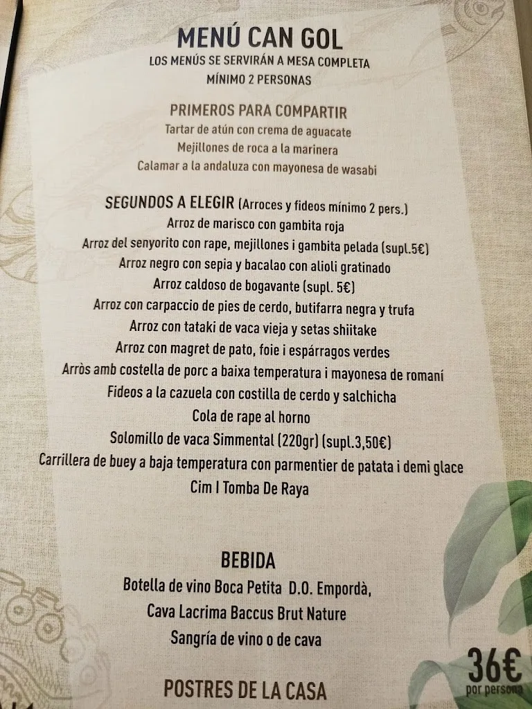 Menu_Restaurant Can Gol_Tossa de Mar_image_1