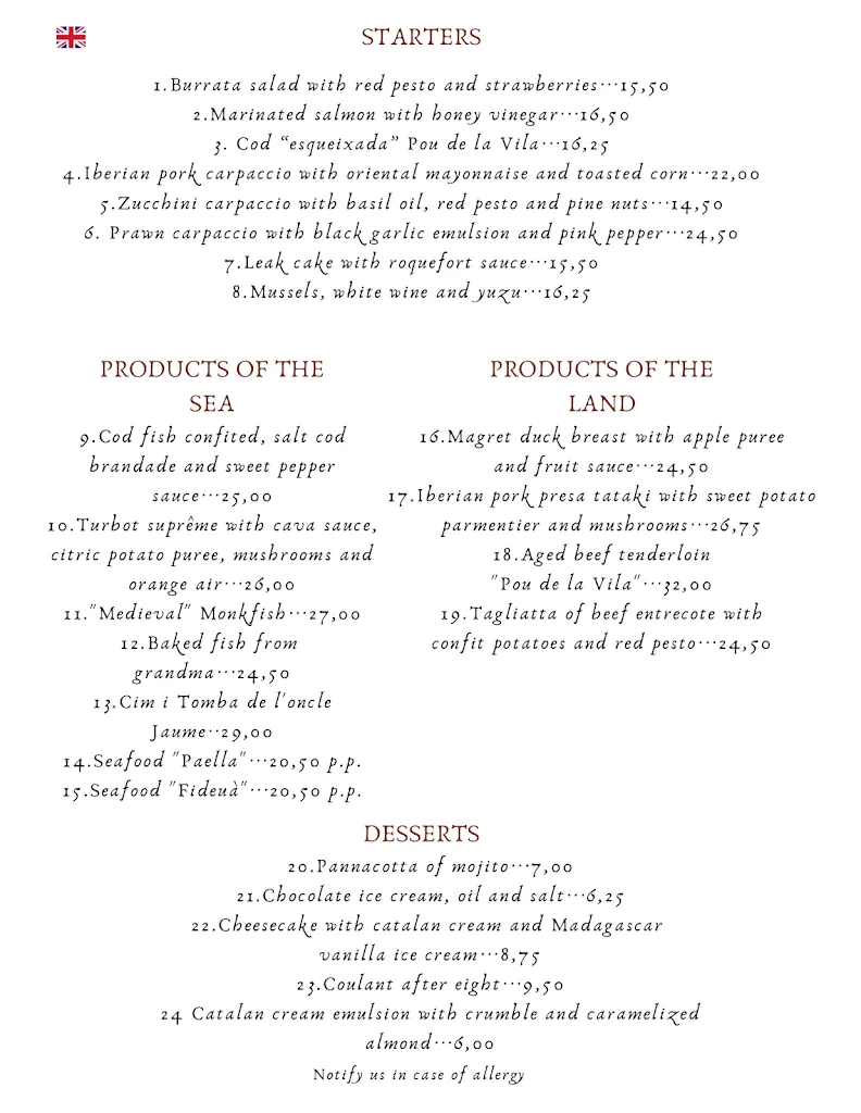 Menu_Pou de la Vila Restaurant_Tossa de Mar_image_2