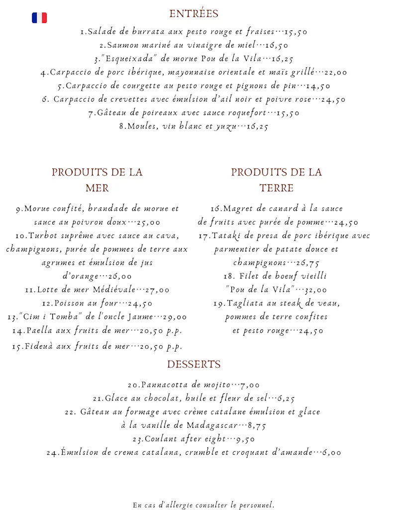 Menu_Pou de la Vila Restaurant_Tossa de Mar_image_3