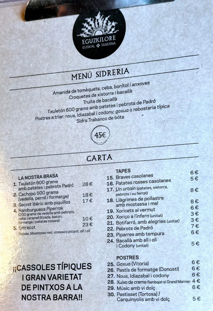 Menu_Restaurante Eguzkilore Euskal taberna_Tossa de Mar_image_3