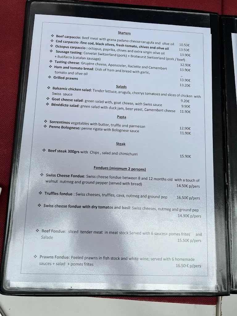 Menu_Chesery swiss restaurant_Tossa de Mar_image_1