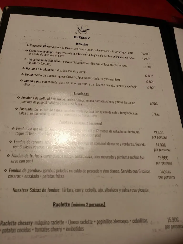 Menu_Chesery swiss restaurant_Tossa de Mar_image_2