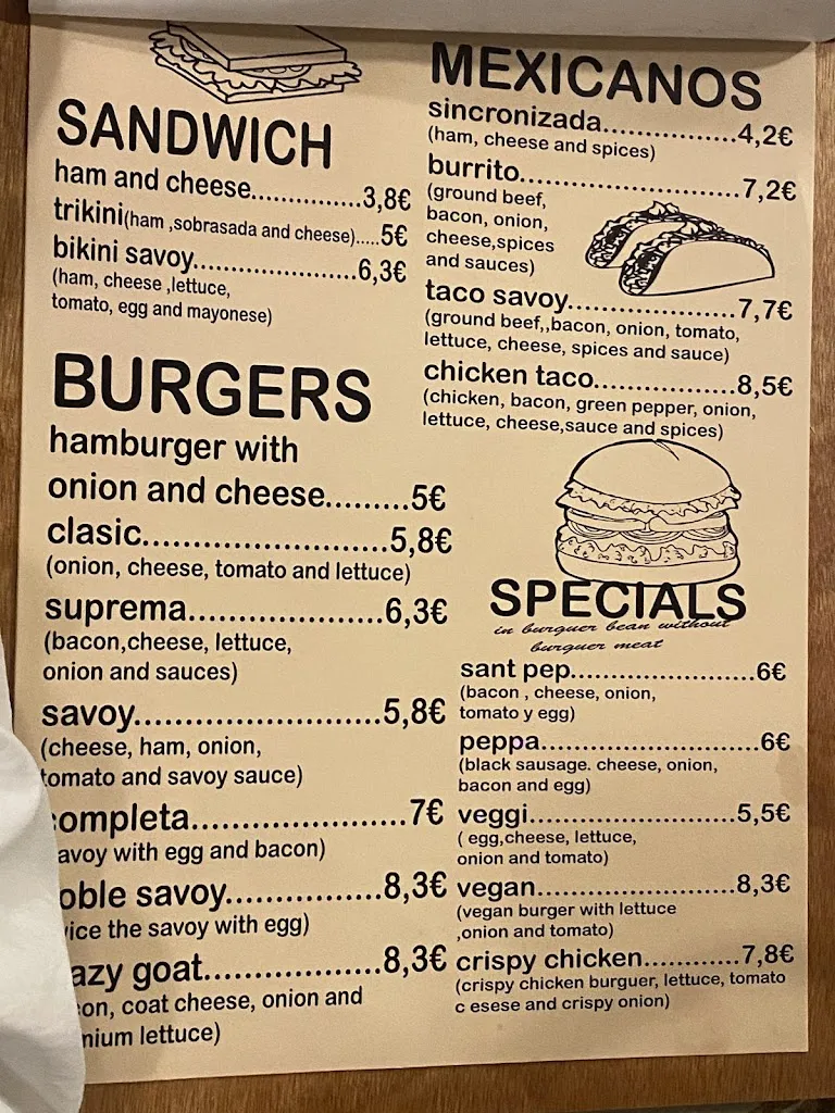 Menu_Bar Savoy_Tossa de Mar_image_1