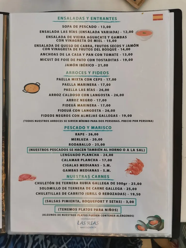 Menu_Restaurant Las Rías_Tossa de Mar_image_1