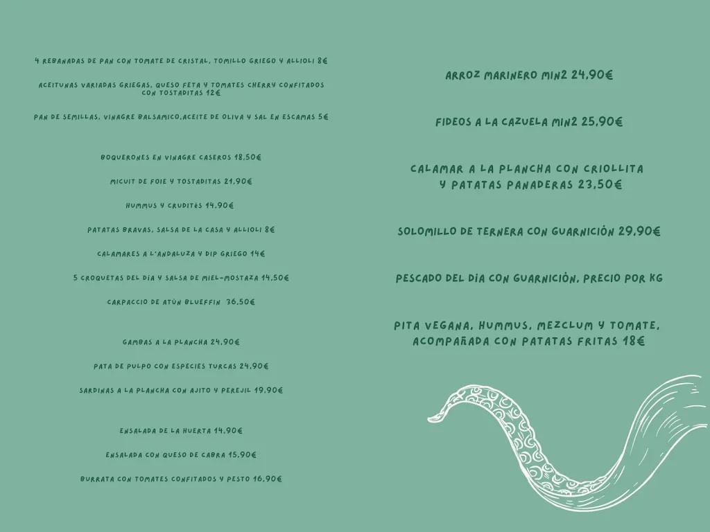 Menu_Beach Club Cala Llevadó_Tossa de Mar_image_1