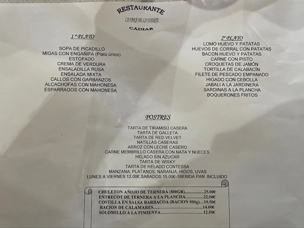 Menu_La Pará De La Suerte_Alpujarra de la Sierra_immagine_1