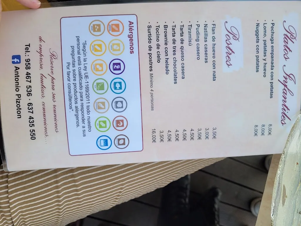 Menu_Mesón Restaurante Pizotón_Albolote_immagine_4