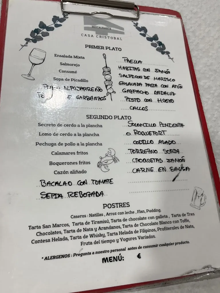 Menü_Restaurante Casa Cristóbal_Albolote_Bild_1