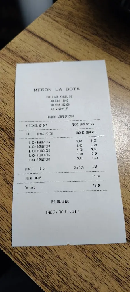 R2000_Mesón Bar La Bota_Armilla_review