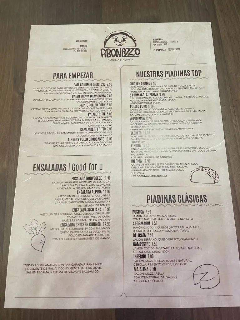 Menu_Pibonazzo Piadina Italiana | Armilla_Armilla_image_3