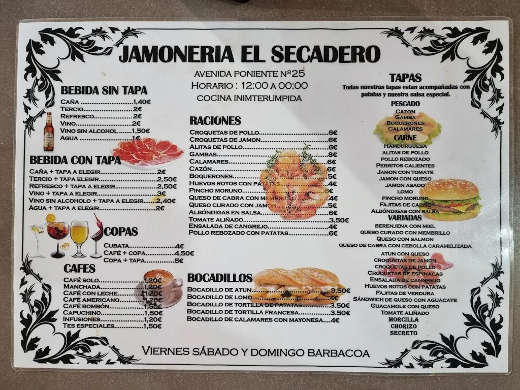 Menu_Cervecería Jamonería El Secadero_Armilla_image_2