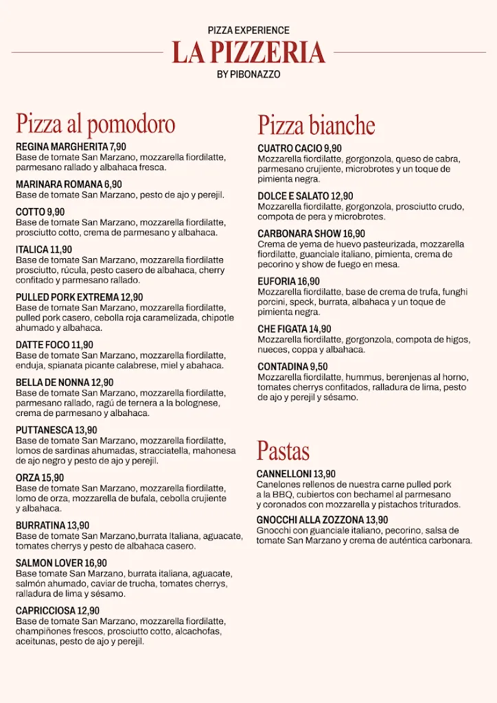 Menu_La Pizzeria By Pibonazzo_Armilla_image_1