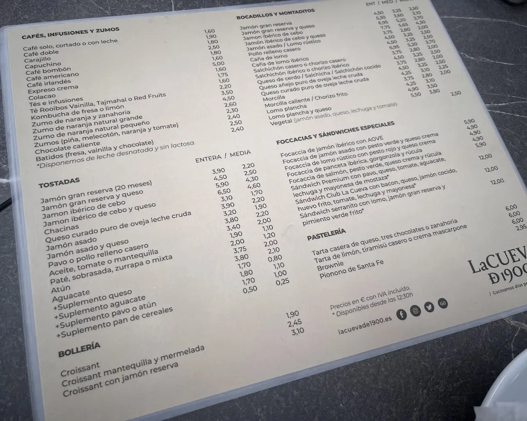 Menu_La Cueva de 1900 / Nevada II _Armilla_image_1