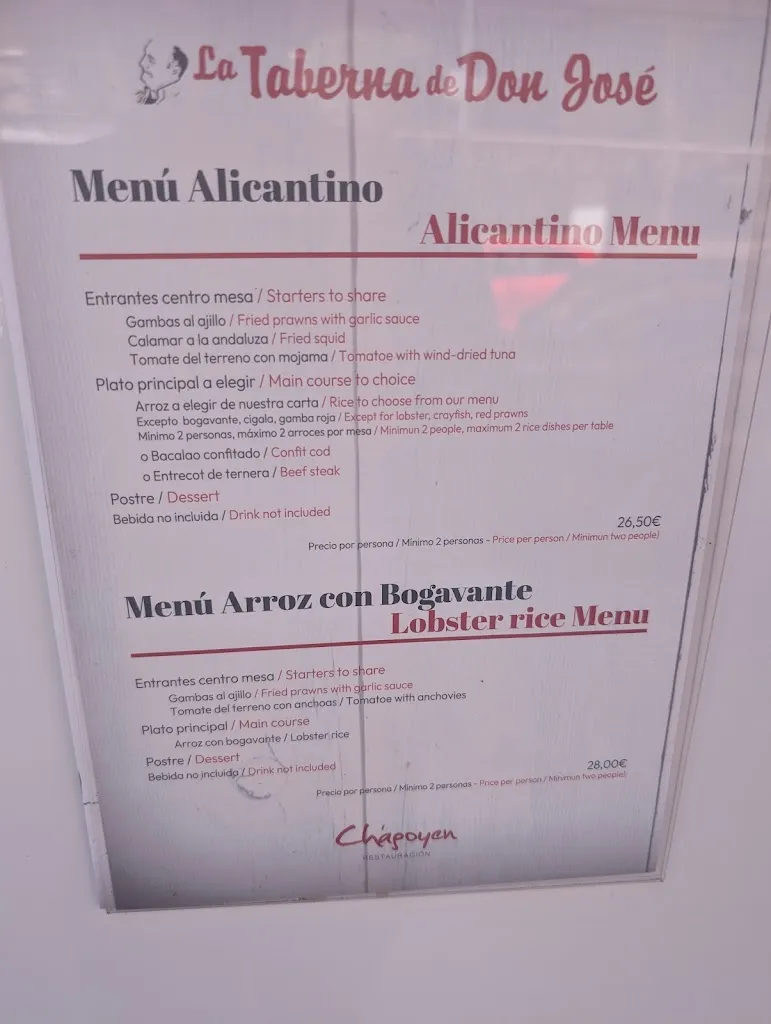 Menu_La Taberna de Don José_Benalúa_image_1
