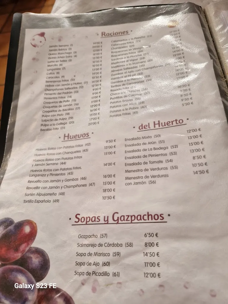 Menu_Bodega Francisco I,_Almuñécar_immagine_1